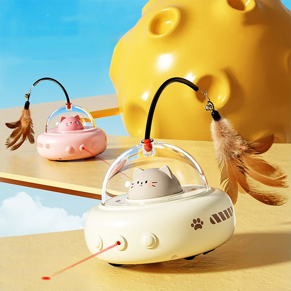 Intelligent Automatic Cat Teaser Toy, USB Rechargeable Interactive Pet Toy for Indoor Cats