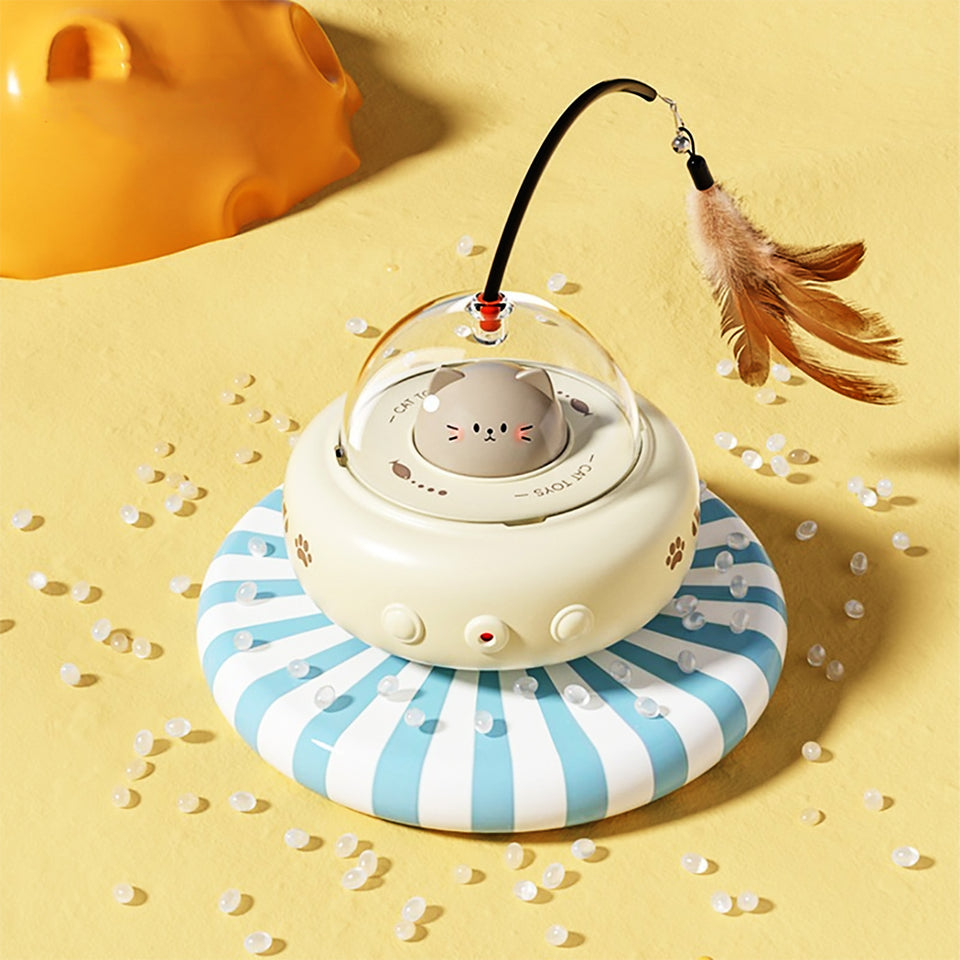 Intelligent Automatic Cat Teaser Toy, USB Rechargeable Interactive Pet Toy for Indoor Cats