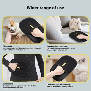 Pet Hair Remover Mitt Glove – Dual-Sided DE shedding Brush for Dogs, Cats & Rabbits – Long/Short/Curly Fur Grooming Tool