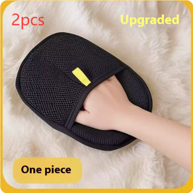 Pet Hair Remover Mitt Glove – Dual-Sided DE shedding Brush for Dogs, Cats & Rabbits – Long/Short/Curly Fur Grooming Tool