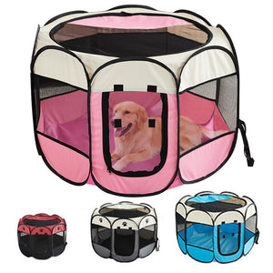 Waterproof Folding Pet Playpen – Octagonal Cage Fence for Dogs | Portable Indoor & Outdoor Pet Enclosure