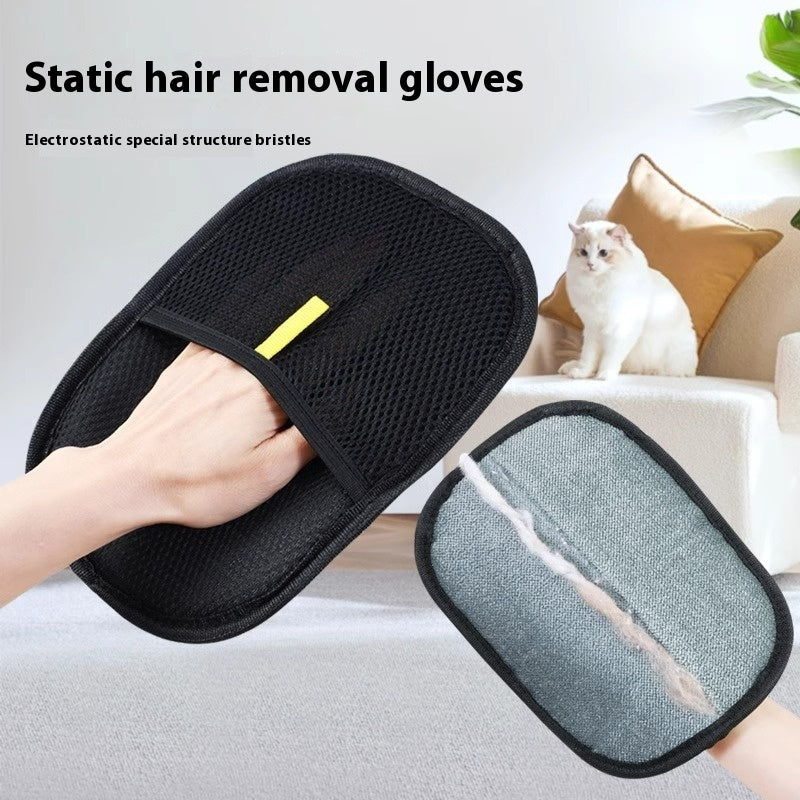 Pet Hair Remover Mitt Glove – Dual-Sided DE shedding Brush for Dogs, Cats & Rabbits – Long/Short/Curly Fur Grooming Tool